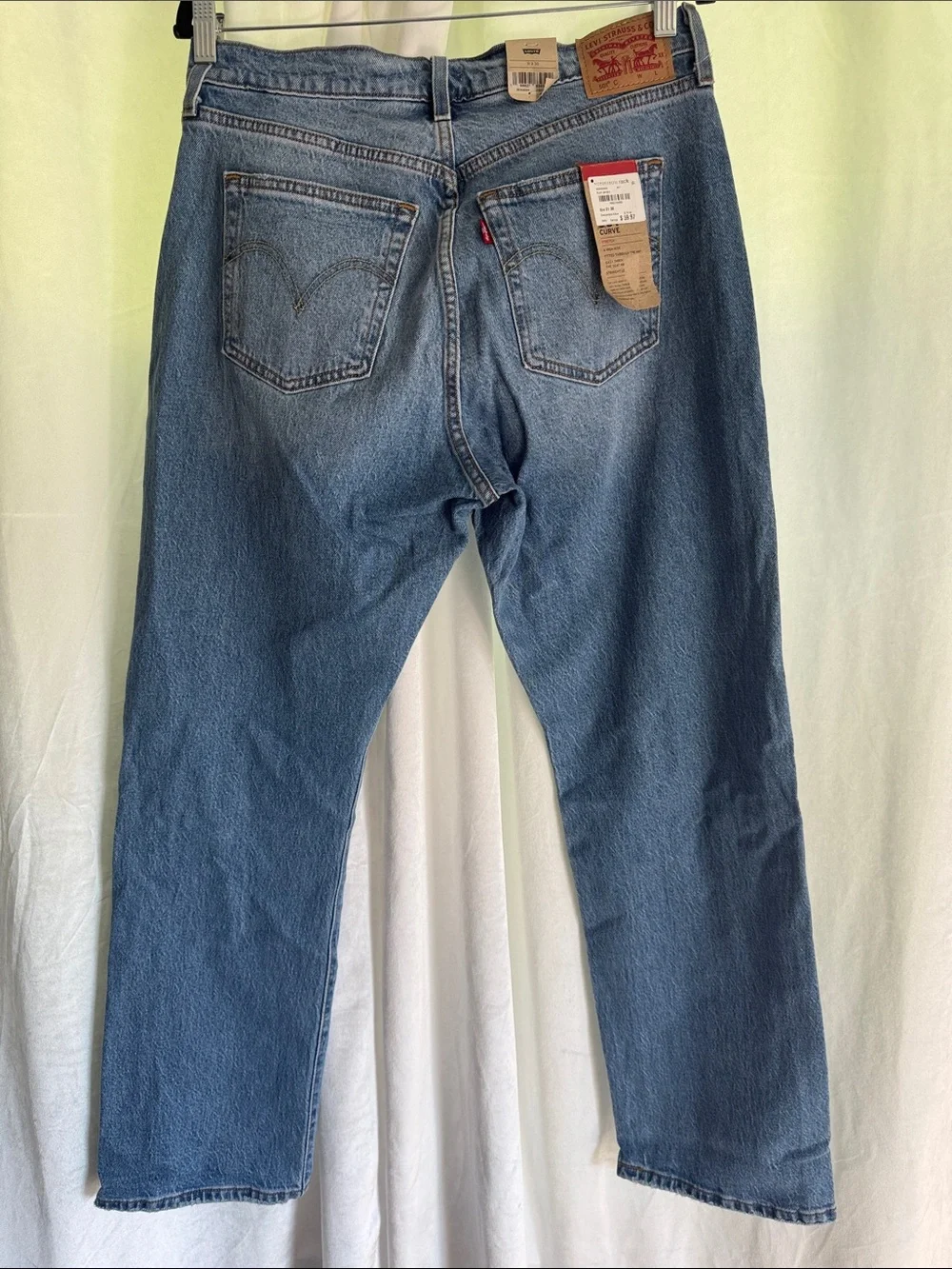 Levi’s 501 Curve Light Blue Straight-Leg Jeans - Picture 6 of 9